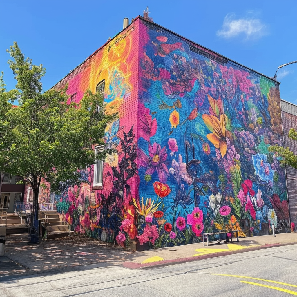 A vibrant mural transforming a once-blighted urban